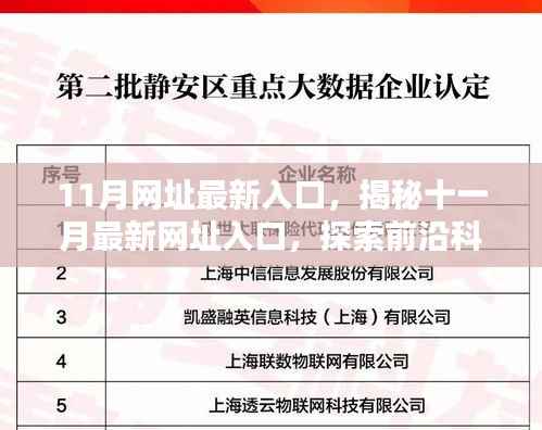 揭秘十一月最新网址入口,探索前沿科技的三大要点全解析