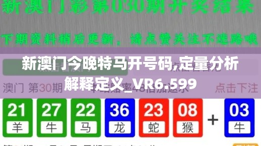 新澳门今晚特马开号码,定量分析解释定义_VR6.599