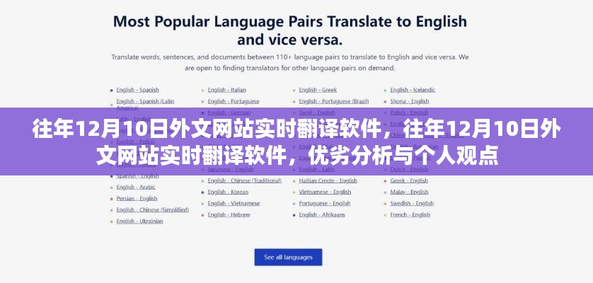 往年12月10日外文网站实时翻译软件的优劣分析与个人看法
