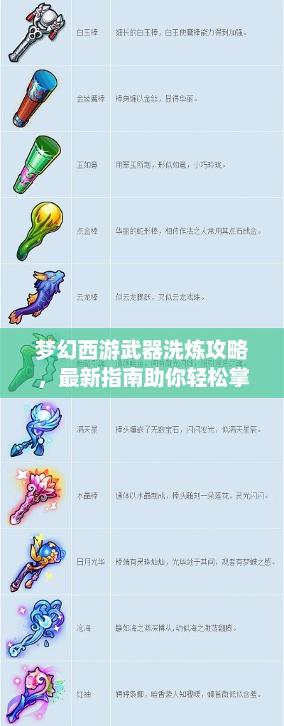 梦幻西游武器洗炼攻略,最新指南助你轻松掌握洗炼技巧!